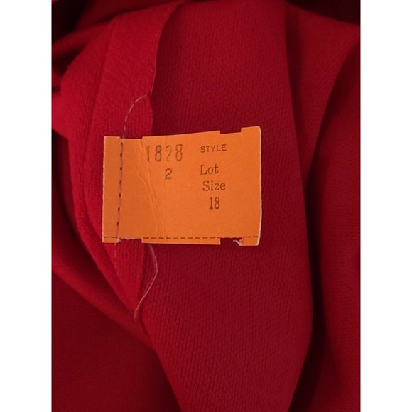 Vintage 60's Brandless Burgandy Formal Dress W/ Rhinestone Bodice & Brooch - Picture 6 of 9